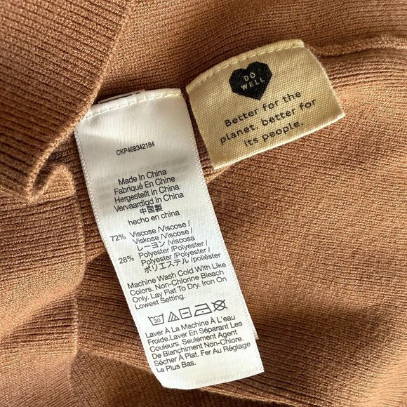 Madewell Ribbed Knit Langley Button Front Cardigan Sweater Women's XL Brown - Picture 8 of 9